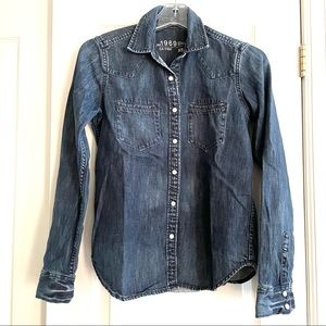 GAP dark Denim Shirt XS 1969 Collection